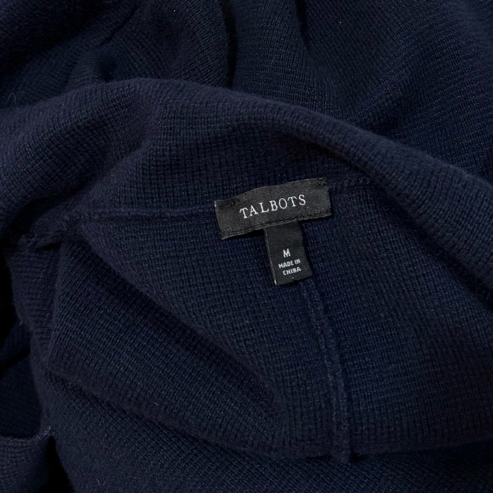 Talbots Navy Double Breasted Duster Cardigan With… - image 3